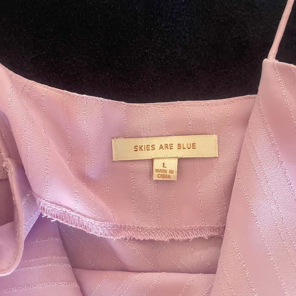 Skies Are Blue pink Adjustable Spaghetti Straps Cowl Neckline